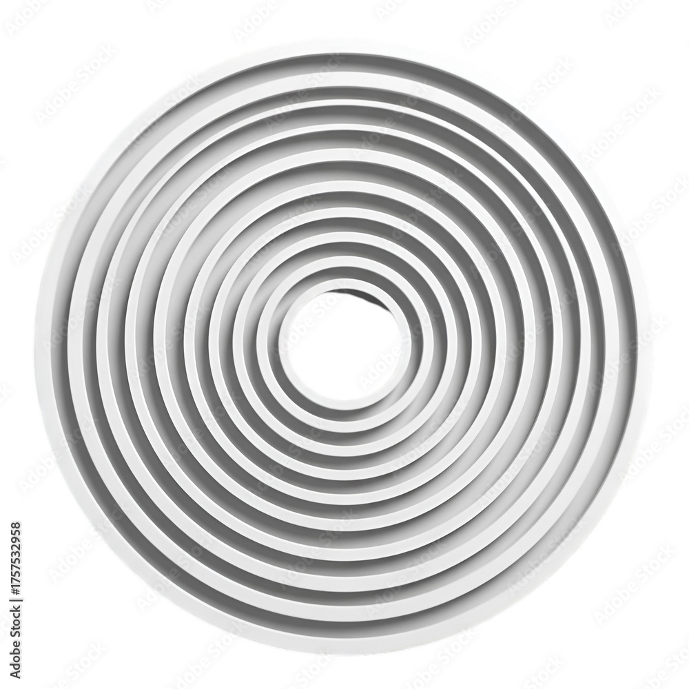 Obraz premium Abstract White Concentric Circles on Black Background
