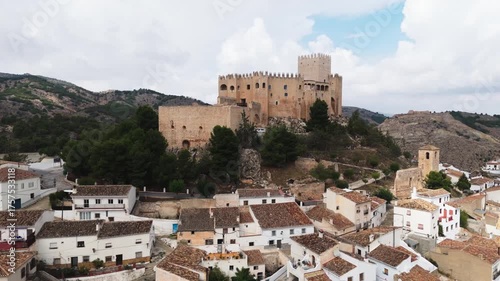 Drone view of Velez-Blanco village. Spain