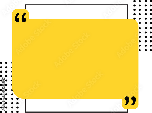 Quote Box Frame, Speech bubbles with quotation marks. Blank text message box for quotes symbols