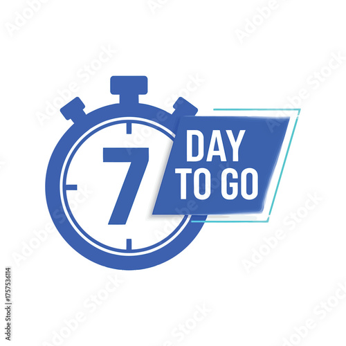 Vector illustration of countdown timer showing 7 days to go