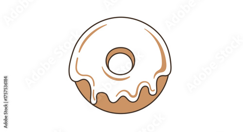 Deliciously Iced Ring Doughnut with Creamy White Glaze.