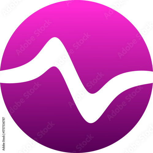 A dynamic, circular startup logo with a wavy line symbolizing rhythm, life, and the flow of energy. Ideal for startups and creative industries