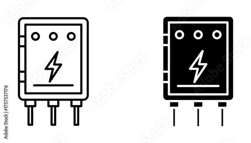 electric panel box icon set. Electric distribution icon set. vector illustration on white background