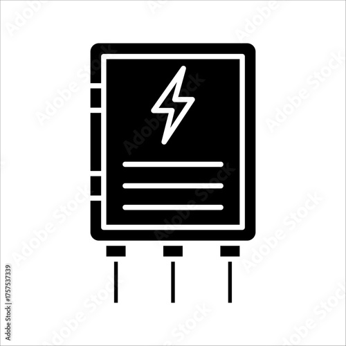 electric panel box icon. Electric distribution icon set. vector illustration on white background