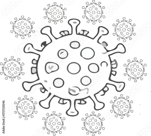 corona virus icon, covid-19 icon, virus icon, pandemic icon, microbe icon, germ icon, virus cell icon, viral infection icon, quarantine icon, face mask icon, hand sanitizer icon, social distancing ico