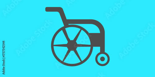 Vintage wood wheelchair vector icon illustration symbol for disabled person transport