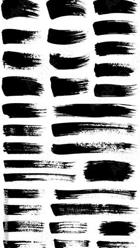 Wallpaper Mural Assortment of black brushstrokes on a white background Torontodigital.ca