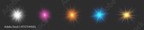 Set of light effects of lens flares