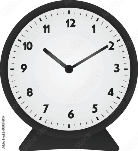 Black alarm clock. vector illustration