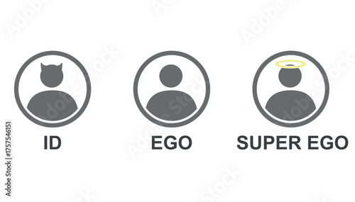 Freud's iceberg theory. vector illustration	
