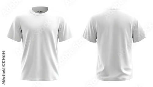 Front and back view of a plain white t-shirt (3)