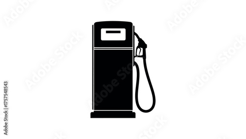 Black Silhouette of a Gas Pump fuel station