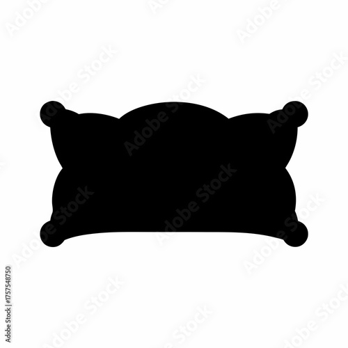 Simple black pillow silhouette illustration for use in bedding or furniture design