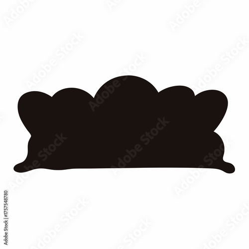 Stylized ground vegetation silhouette forming an amorphous shape, isolated on white