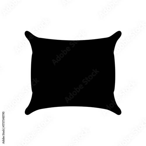 Black silhouette of a pillow, providing comfort and support for relaxation