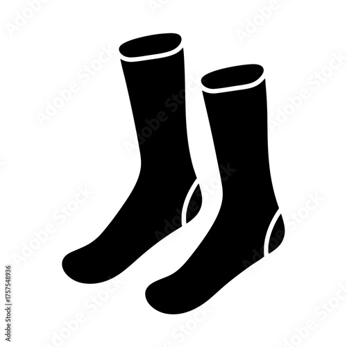 Pair of cozy black socks for keeping feet warm and comfortable.