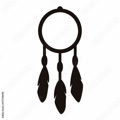 Simple minimalist vector illustration of a traditional native American dream catcher