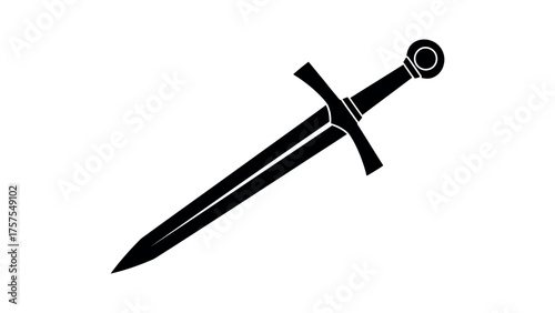 Black silhouette of a medieval sword weapon blade