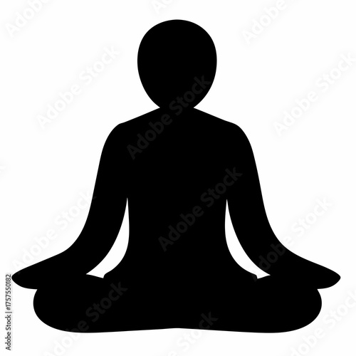 Silhouette of a person meditating in the lotus position for mindfulness