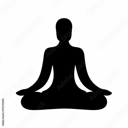 Silhouette of a person meditating, maintaining mindfulness and spiritual connection