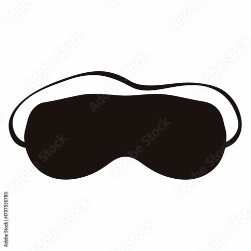 Black sleep mask with white elastic band for restful and comfortable sleep