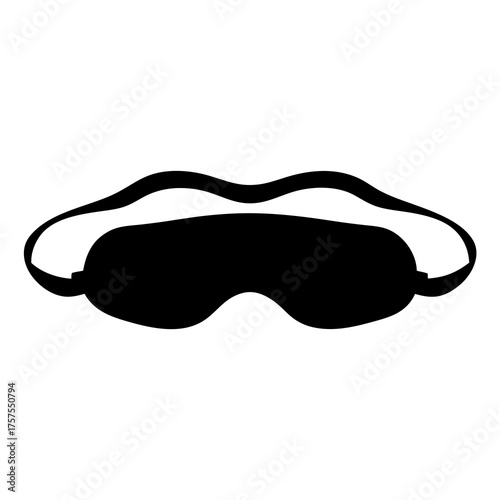 Black Silhouette of a Sleep Mask Used For Blocking Light for Resting