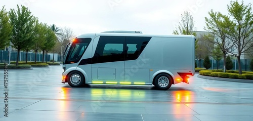 Sleek autonomous electric truck with advanced cargo systems,   speed,   power
