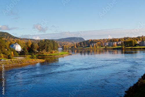 Panoramic view of Solleftea City in in northern Sweden, Scandinavia