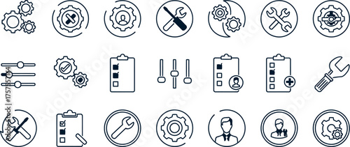 vector set of numbers and symbols icons