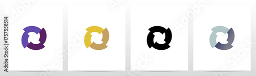 Slash Cut Slice Divides Letter Initial Logo Design O
