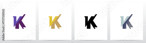 Slash Cut Slice Divides Letter Initial Logo Design K