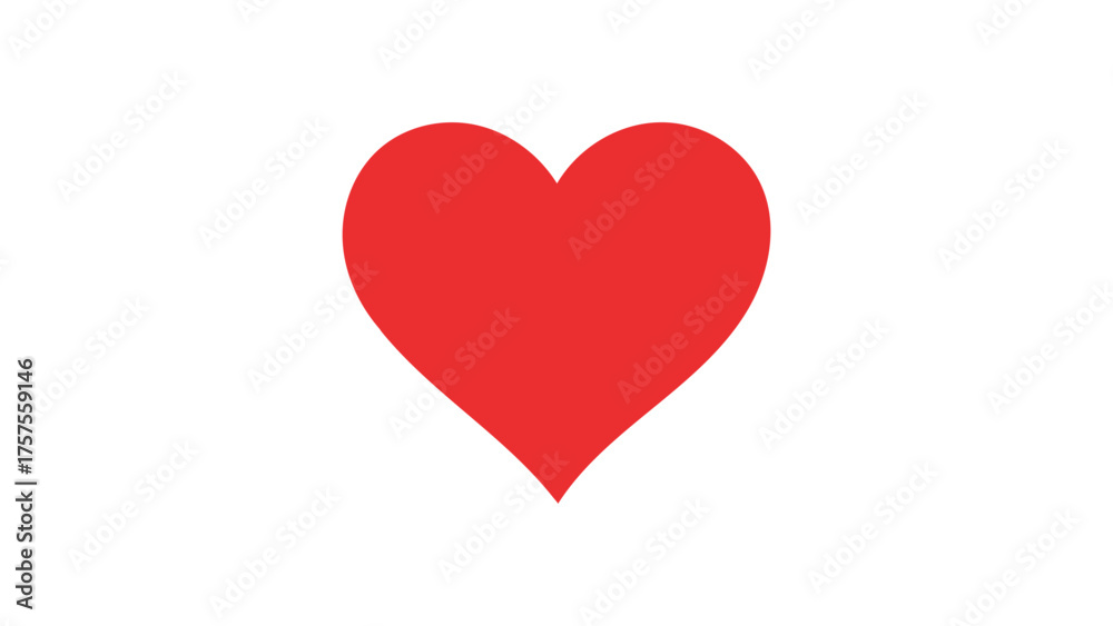 Fototapeta premium Red Heart Icon Solid Fill love romance