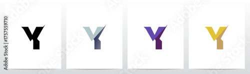 Slash Cut Slice Divides Letter Initial Logo Design Y