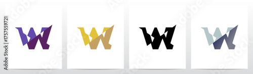 Slash Cut Slice Divides Letter Initial Logo Design W