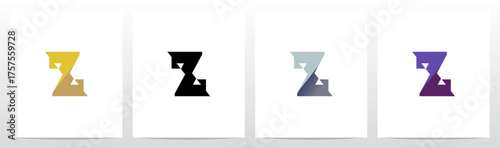 Slash Cut Slice Divides Letter Initial Logo Design Z