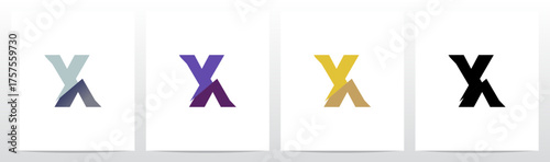 Slash Cut Slice Divides Letter Initial Logo Design X