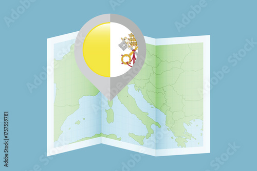 Elegant Gold and Silver Map Pin on Vintage Cartography Spiritual Travel and Heritage Concept and map pin point on world map