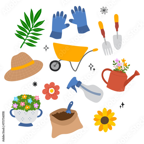 gardening icons set