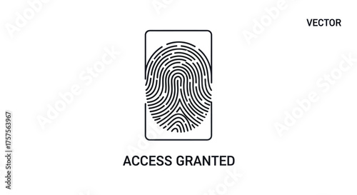 Digital Fingerprint Scan for Access Granted on a Device.