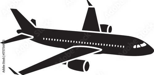 commercial airplane silhouette vector eps ai jpeg png modern jet aircraft travel icon design
