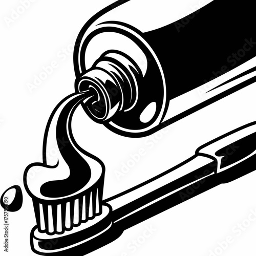 Toothpaste tube vector with dripping toothpaste – Great for dental care promotions, oral hygiene campaigns, or product packaging design