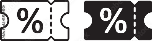 discount coupon ticket icon set vector ai eps jpeg png promotional sale badge design