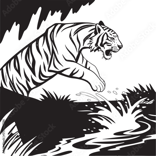 Wallpaper Mural tiger vector illustration Torontodigital.ca