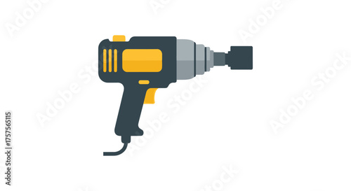 Black and Yellow Electric Impact Wrench Tool.
