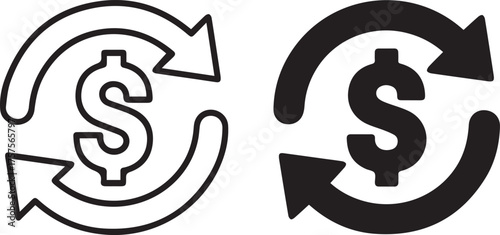 currency transfer icon with circular arrows money flow symbol vector for finance banking and payment ai eps png jpeg