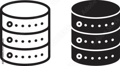 stacked database cylinders vector icon ai eps png jpeg clean database server symbol for cloud infrastructure diagrams and ui