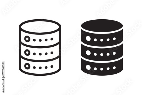 minimal database storage icon vector ai eps png jpeg server stack symbol monochrome set for technology presentations and apps
