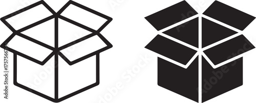 box packaging icon duo outline and solid vector illustration for shipping storage and ecommerce