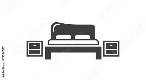 Modern Bedroom Furniture Set with Bed and Nightstands.