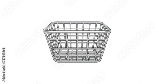 Empty Rectangular Wire Basket for Storage and Organization.
